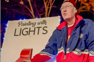 Lyle Siefering turns on the holiday lights in Oskaloosa for 2023.